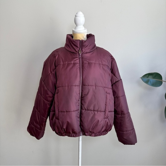 ABOUND Plum maroon puffer jacket size 1X - Picture 2 of 6